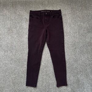American Eagle Burgundy Hi-Rise Jegging